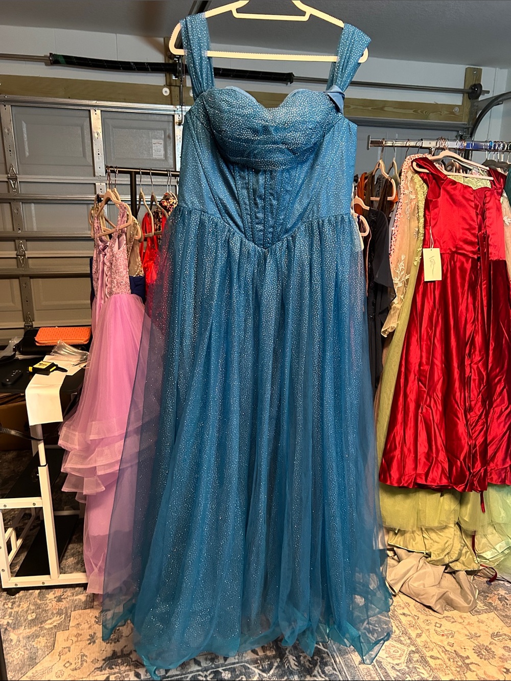 Blue Sparkle Tulle Girls' Dress